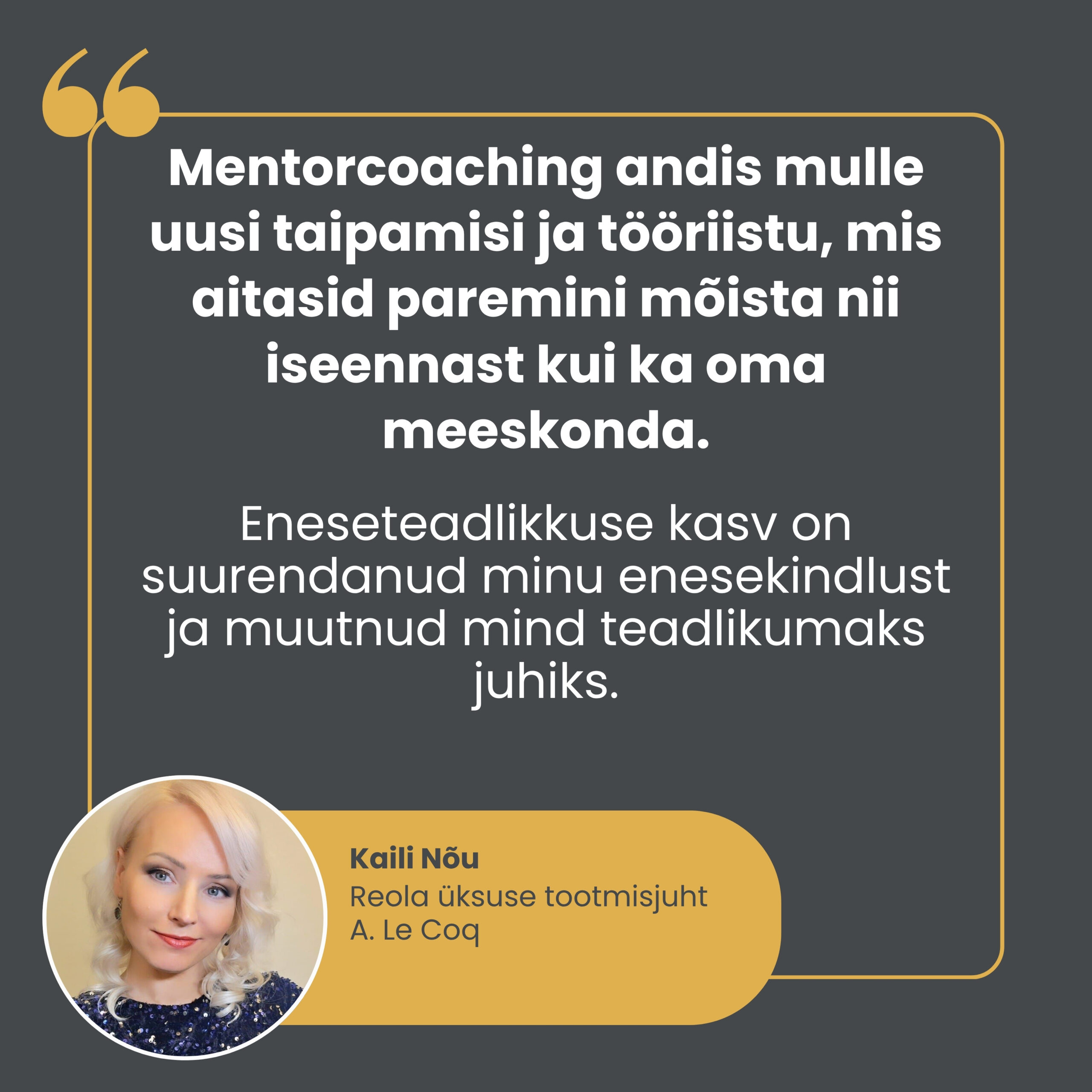 mentorcoachingu kogemus